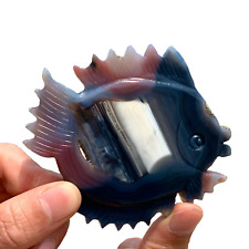 157g Natural and beautiful agate cave handmade carved fish Pendant specimen picture