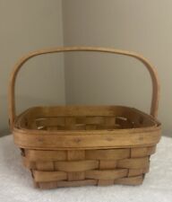 LONGABERGER SMALL Square BERRY BASKET W/ Swing Handle Signed And Dated 2003 picture