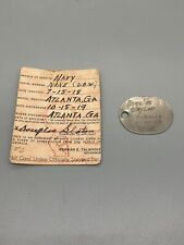 WW1 US Navy Dog Tag Acid Etched Finger Print & ID Card Atlanta, GA picture