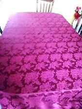 Elegant Oversized Burgandy Rectangular Floral Tablecloth 58