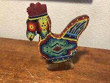 Vintage Huichol Rooster Handmade Huichol Beadwork Mexican Art Collectible picture