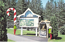 1977 NH Jefferson Santas Village Talking Rudolph & Map Amusement Park postcard picture