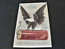 4th of July-The King of the Day, 1960s-1970s Reproduction Patriotic Postcard.  picture