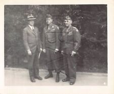 Old Photo Snapshot Father and 2 Sons In Uniform Military Army Men  7A9 picture