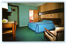Postcard MI Petoskey Motel Interior Guest Room View Mid-Century Superior Motel picture