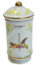Tarragon Jar-Lenox Fine Porcelain 1993 The Spice Carousel w/Lid Gold Filled Trim picture