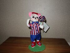 Annalee Patriotic Fourth of July Boy Mouse - Candy Apple with tooth in smile 8