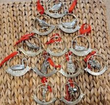 12 days Of Christmas  ornaments Godinger original retired set  silver Plate picture