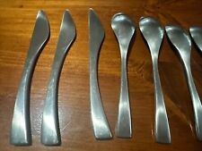 Rare Set Of 14 Most Unusual 1960s Atomic Design Stainless Steel Spoons Forks Kni picture