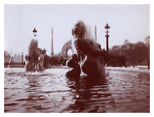 France, Paris, Place de la Concorde Fountain, Vintage Print, circa 1900 Print picture
