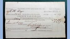 1866 antique COUNTY TAX RECEIPT baltimore md Dr. George T. Hays genealogy e.h. picture