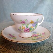 Blyth Porcelain Byh1 Made In England Teacup Flowers Gold Rim  picture