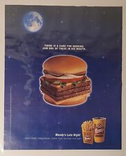 2000s WENDY'S Late Night Large-Format Magazine Advertisement picture