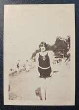 Vintage Original Photo ID'd  Miss Naomi Fish In Her Swimsuit at The Beach 1927 picture