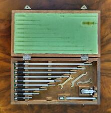 Vintage Mitutoyo Inside Micrometer Set w/Wood Box Machinist Tools Made In Japan picture