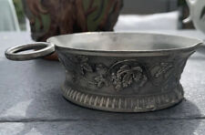 Artina 95% Zinn Pewter Finger Dish / Bowl 4.25”w X 1.5” Deep- Grapes On The Side picture