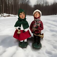 2 Byers Choice Christmas Carolers Man Woman Couple NWT picture