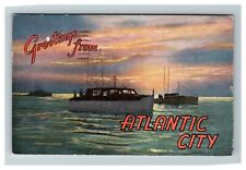 Deep Sea Fishing Greetings from Atlantic City NJ c1951 Vintage Postcard picture
