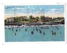c.1928 Bathing Beach Sheboygan Wisconsin WI ED Deuss Postcard POSTED picture