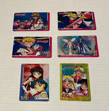 6 DIFF Bandai Sailormoon Sailormars Sailorchibimoon 1990s Prism Sticker Card LOT picture