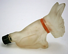 Art Deco Scottie Dog Satin Glass Perfume Bottle picture