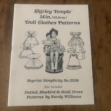 Shirley Temple 18 in. Doll Clothes Patterns - 1979 Hobby House Press paperback picture