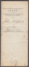 Susquehanna & Wyoming Valley RR Lease to John Clifford Scranton PA 1869 picture