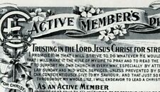 Religious Christian Endeavor Active Member's Pledge For Christ and Church A603 picture