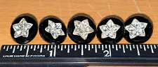 Exceptional Vintage Button Lot |  Black & Rhinestone Stars| 5 | See close-up picture