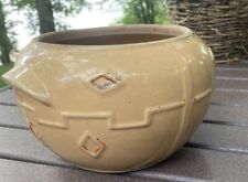 Vintage Brown Crock American Pottery Stoneware Geometric Design picture
