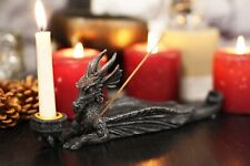 Ebros Gothic Stony Dragon Incense Burner and Candle Holder Figurine 10