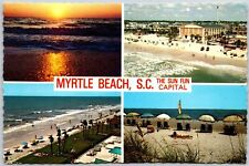 1978 Myrtle Beach South Carolina Sunset Umbrellas Swimming Pool Posted Postcard picture