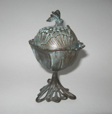 Art Nouveau pedestal metal Bumblebee Dish Bowl Incense Burner? Potpourri? picture