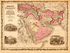Map Of Turkey In Asia Persia And Arabia 1862 Old Photo Print picture