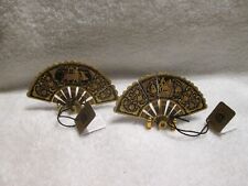 Damascene Decorative Mini Fan by Midas Of Toledo Spain Set Of 2 With Stands picture