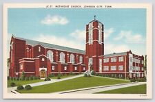 Johnson City Tennessee Methodist Church Linen Postcard picture