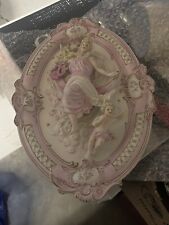 Andrea by Sadek  Plaques Woman and Cherub Putti Moon Stars Clouds Pink Gold picture