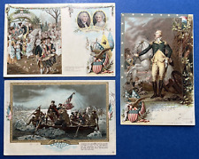 SET 3 Very Nice Washington Antique Patriotic Postcards. UND Backs. Colonial picture