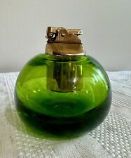 Gorgeous emerald green blenko glass ball table lighter picture