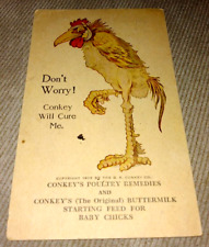 VINTAGE 1922 CONKEY'S POULTRY REMEDIES & BABY CHICK FEED POSTCARD 1908 PUBLISHED picture