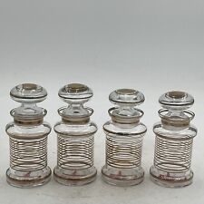 4- VTG WW2 APOTHECARY Jar Glass Medical Canister Winged United Logo Medicinal picture