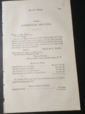 1869 pre contruction NY railroad document SCHENECTADY & UTICA RAILWAY Ward Hunt picture
