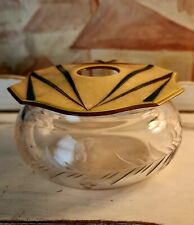 Very Old Art Deco Bakelight? Powder Makeup Jar With Lid 1920s? Stunning picture