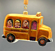 Christopher Radko FIELD TRIP Yellow Bus Back to School Glass Ornament 98-408-0 picture