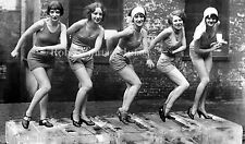 Vintage Ladies Dancing Charleston on Ice Photo 1920s Flappers Jazz Prohibition   picture
