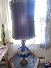 ￼ 50’s Italian  Antique glass Blue lamp picture