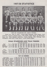 1957-1958 NBA Season St. Louis Hawks Team Atlanta Vintage Print Ad Photo picture