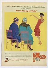 1958 Post Grape Nuts Vintage Print Ad Model Figure Red Dress Dick Sargent picture