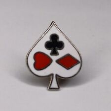 Vintage Enamel Pin Spade Playing Card Suits Novelty Pin Made In Taiwan picture