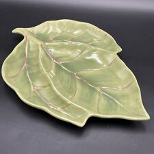 HOME TRENDS HIBISCUS  3 Section Green Leaf Platter and Flower Bowl Large picture